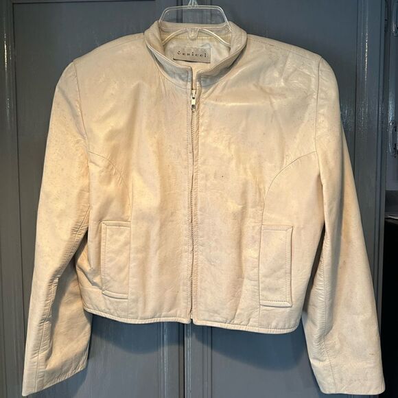 Vericci Jackets & Blazers - Vericci Leather Jacket Cream